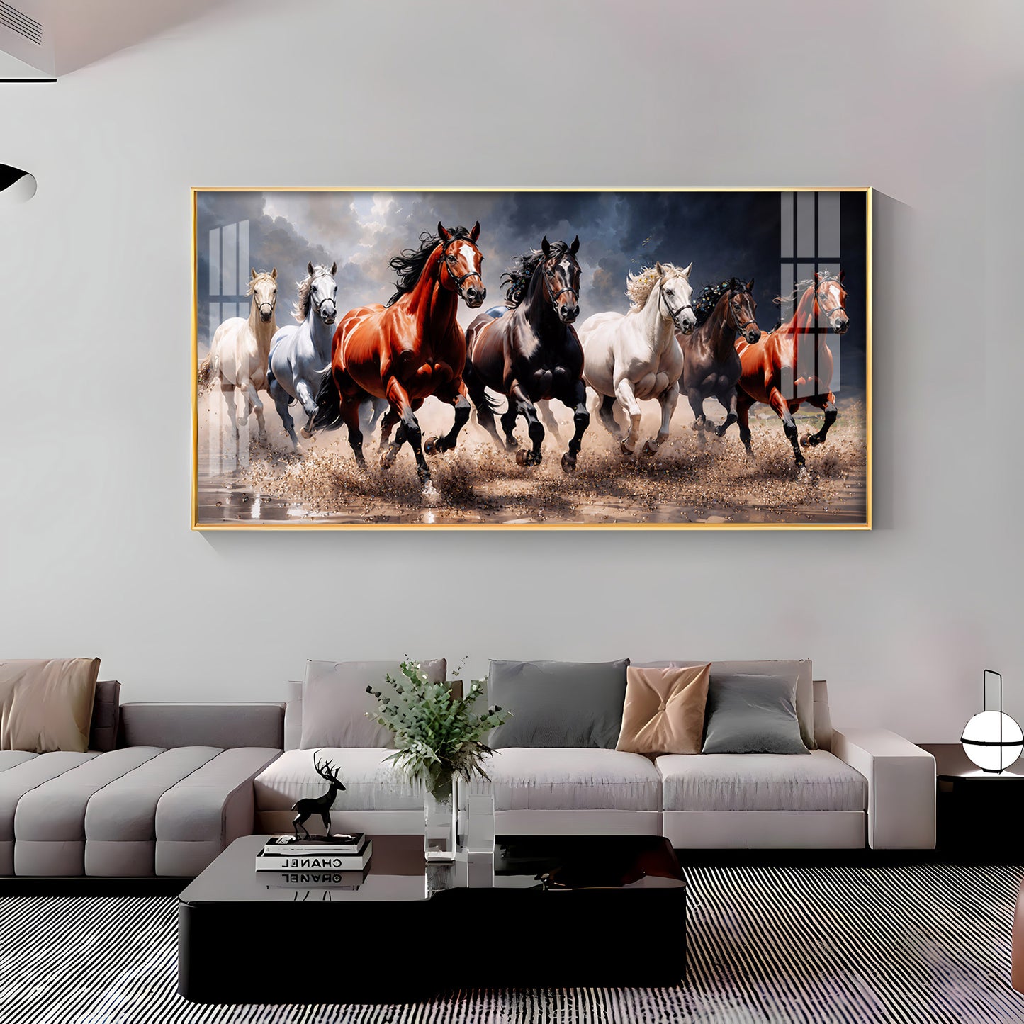 Seven Horses Run Wild Premium Acrylic Horizontal Wall Art