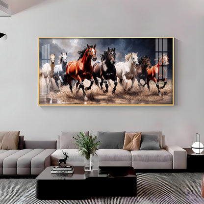 Seven Horses Run Wild Premium Acrylic Horizontal Wall Art