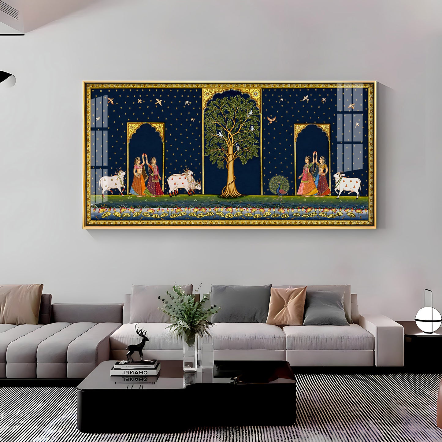Cow With Tree of Life Premium Acrylic Horizontal Wall Art