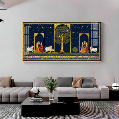 Cow With Tree of Life Premium Acrylic Horizontal Wall Art