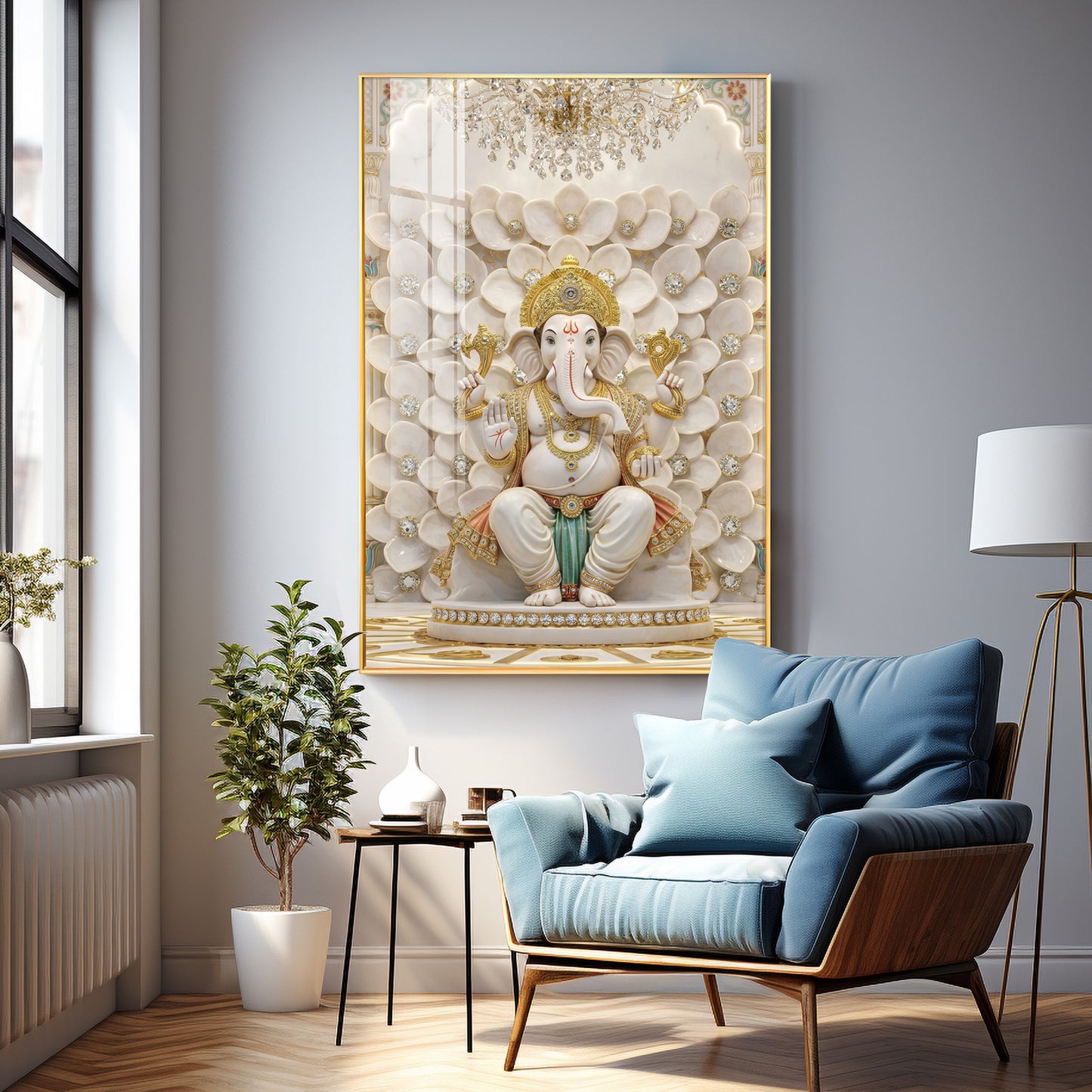 New Beginnings With Ganesh Ji Premium Acrylic Vertical Wall Art