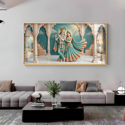 Hindu Deities Radha Krishna Premium Acrylic Horizontal Wall Art