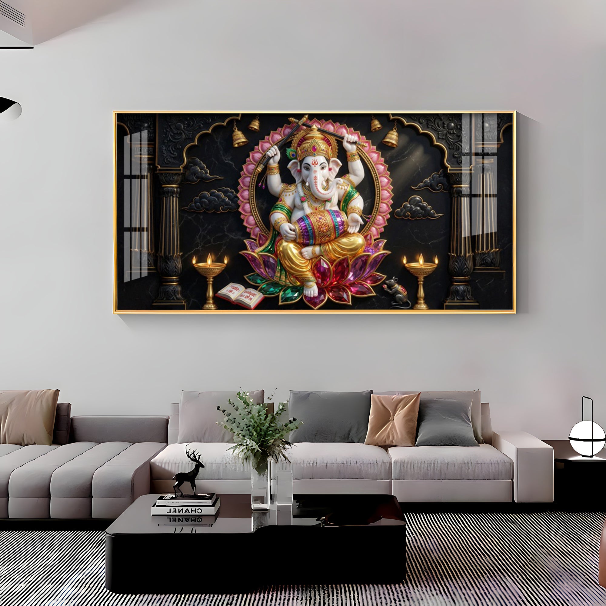Ganesh Ji Premium Acrylic Horizontal Wall Art