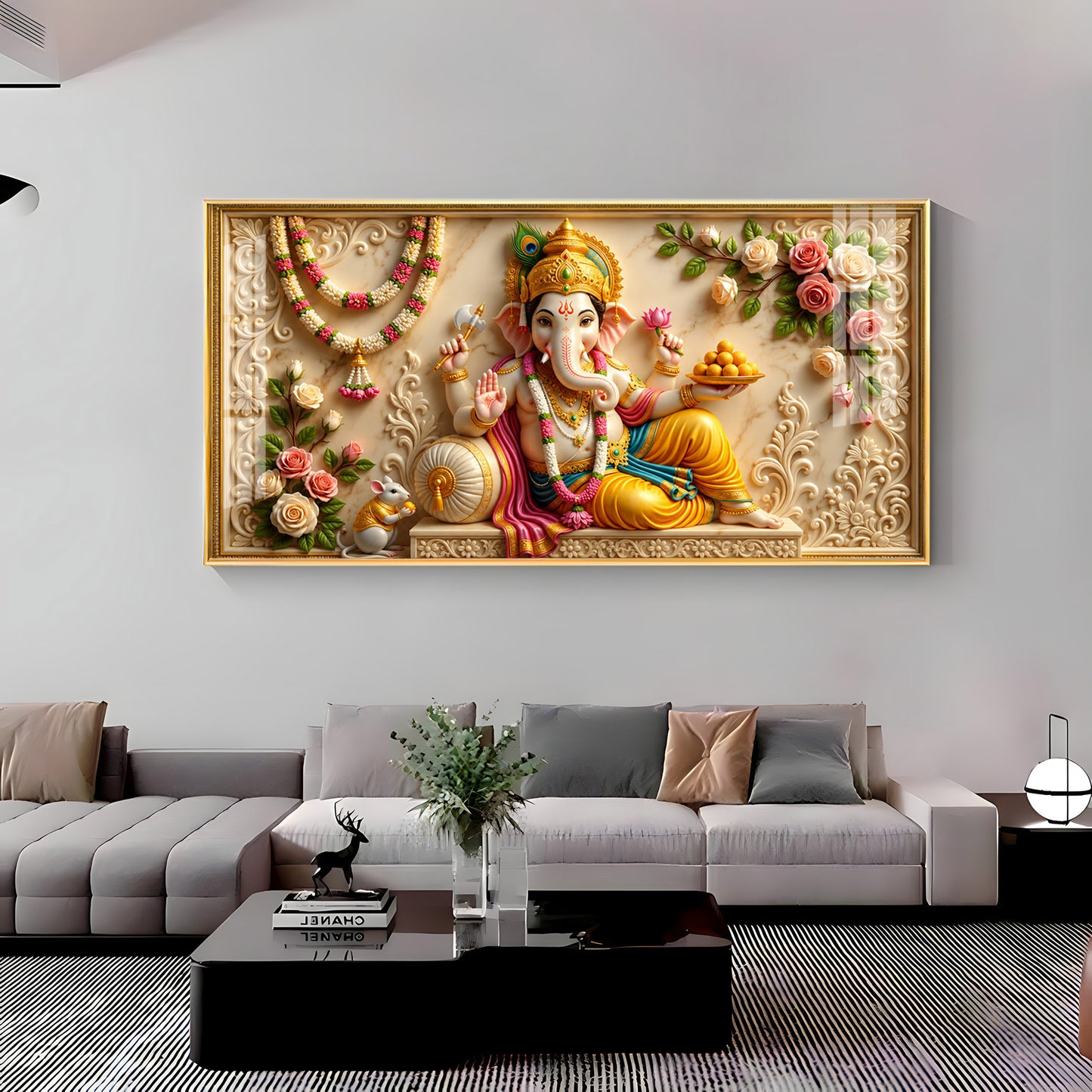 Lord Ganesha Ji Premium Acrylic Horizontal Wall Art