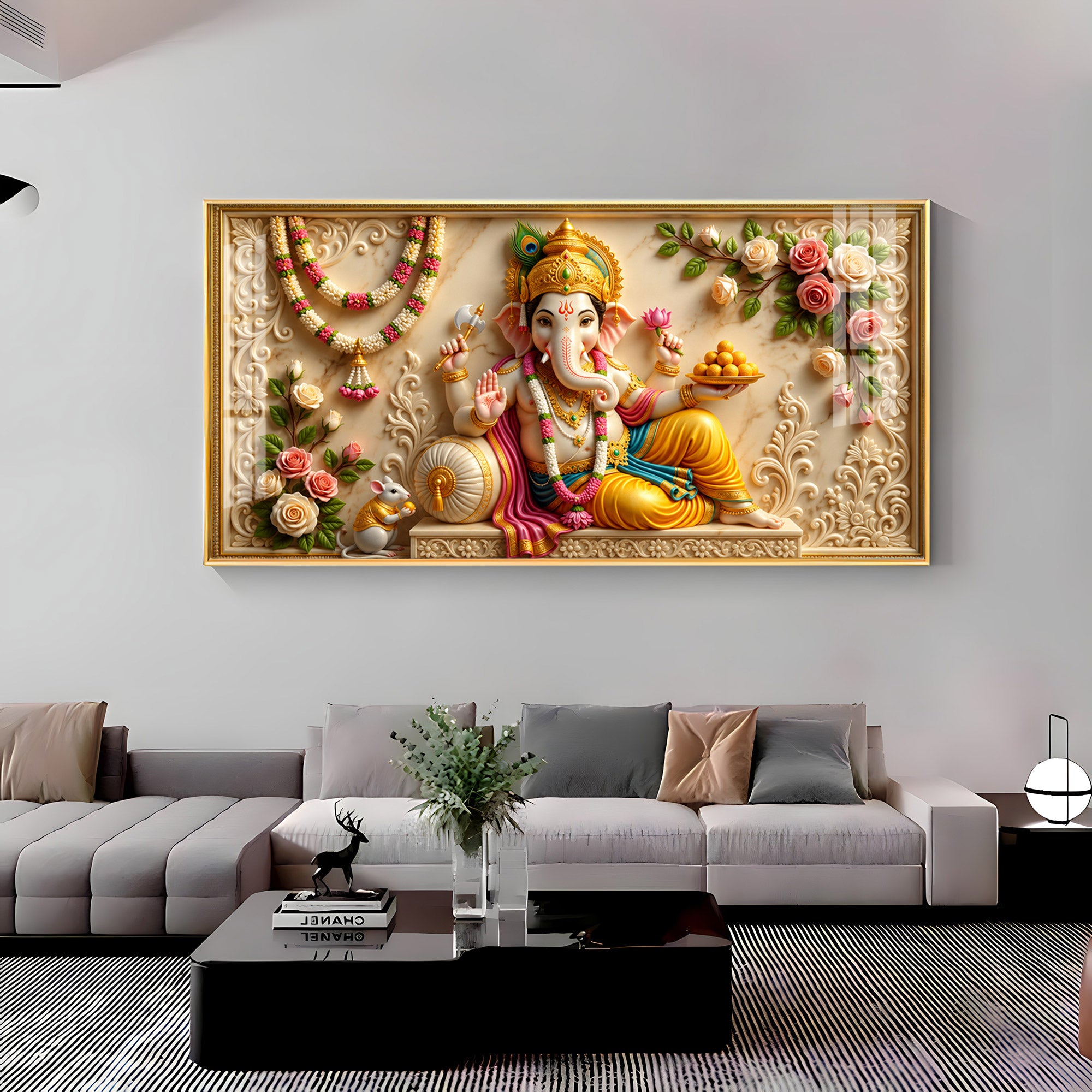 Lord Ganesha Ji Premium Acrylic Horizontal Wall Art