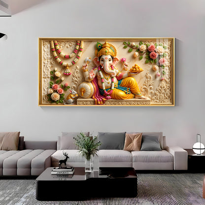 Lord Ganesha Ji Premium Acrylic Horizontal Wall Art