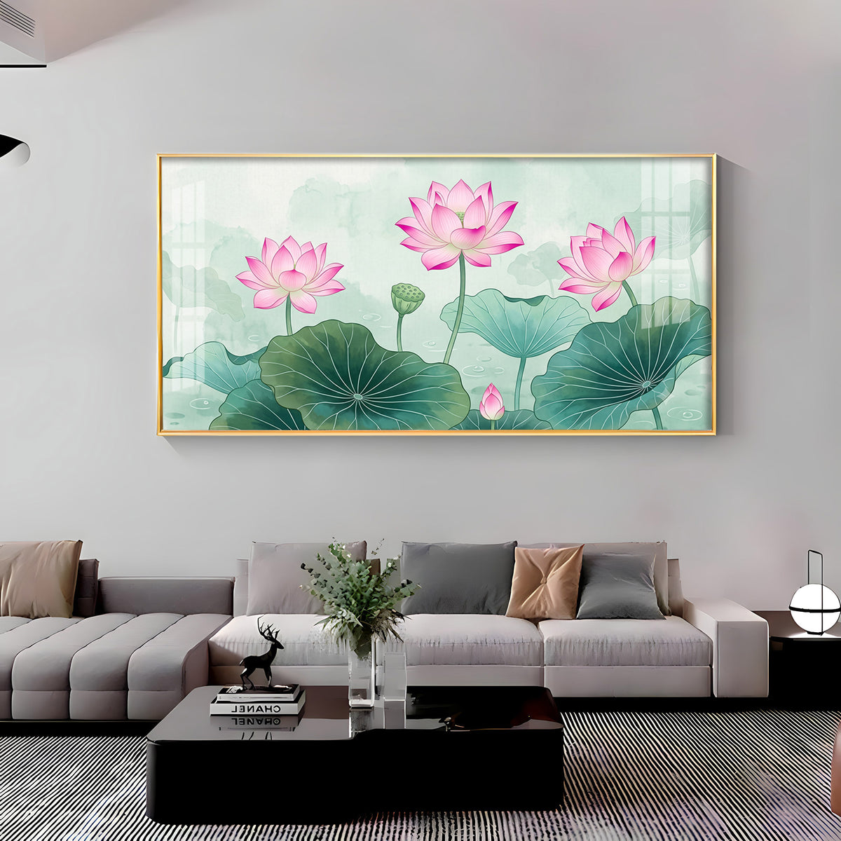 Lotus Flower Premium Acrylic Horizontal Wall Art