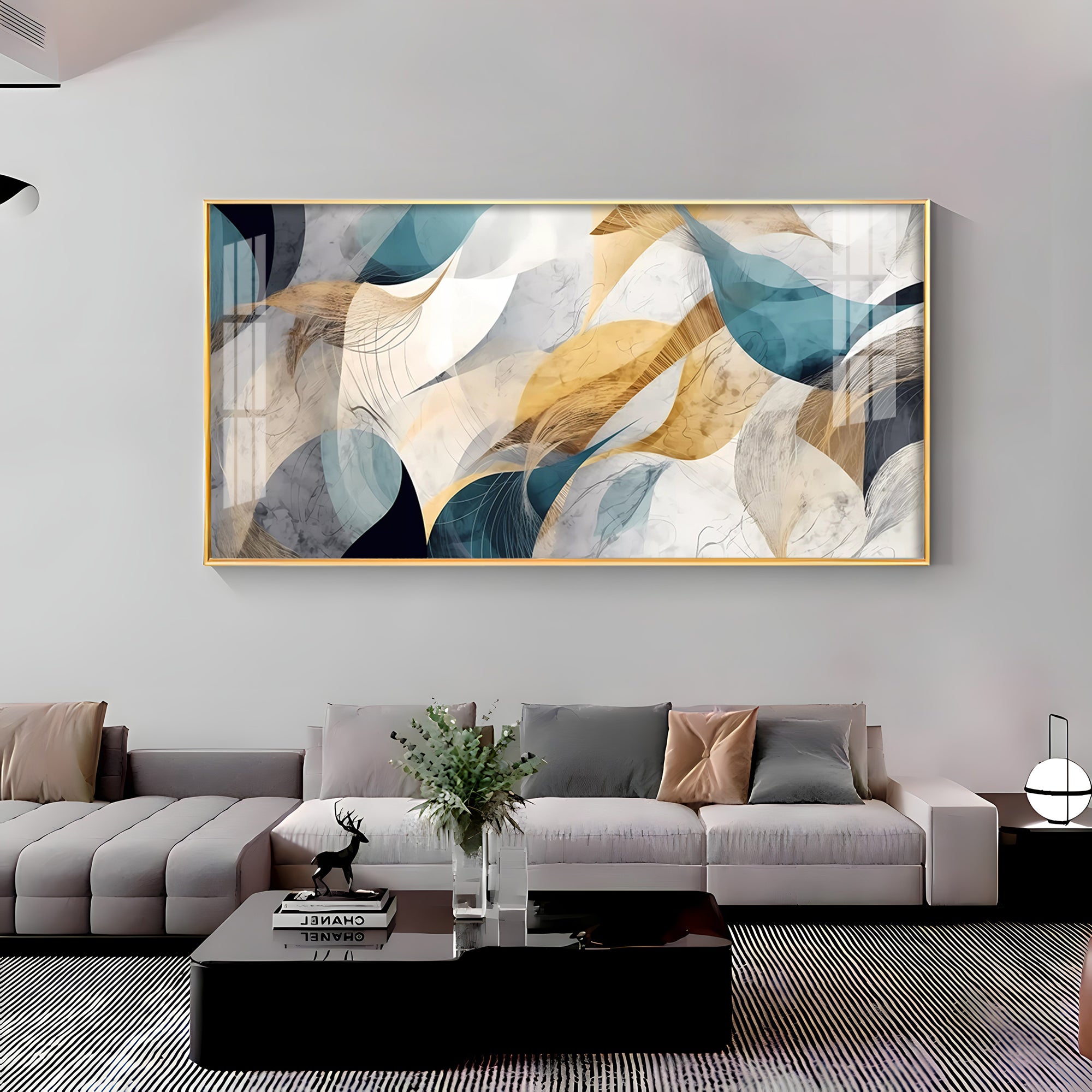 Abstract Waves Premium Acrylic Horizontal Wall Art