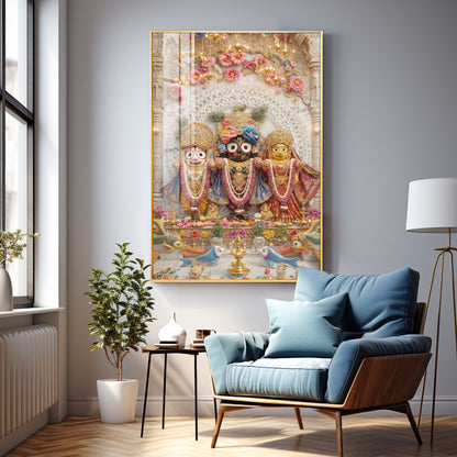 Divine and Loving Jagannath Premium Acrylic Vertical Wall Art