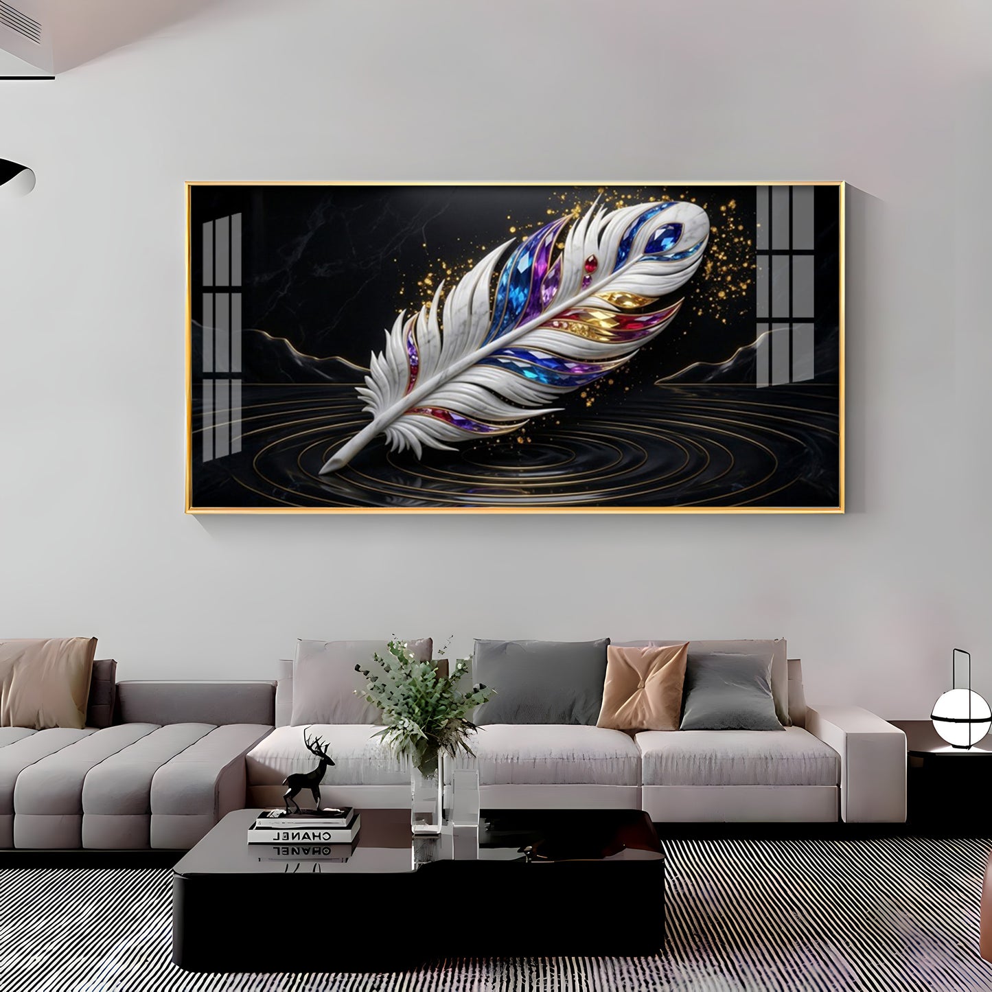 Feathered Gem Delight Premium Acrylic Horizontal Wall Art