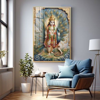 Hindu deity Lord Murugan Premium Acrylic Vertical Wall Art