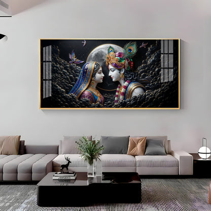 Divine Radha Krishna Premium Acrylic Horizontal Wall Art