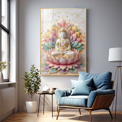 Gautama Buddha's Premium Acrylic Vertical Wall Art