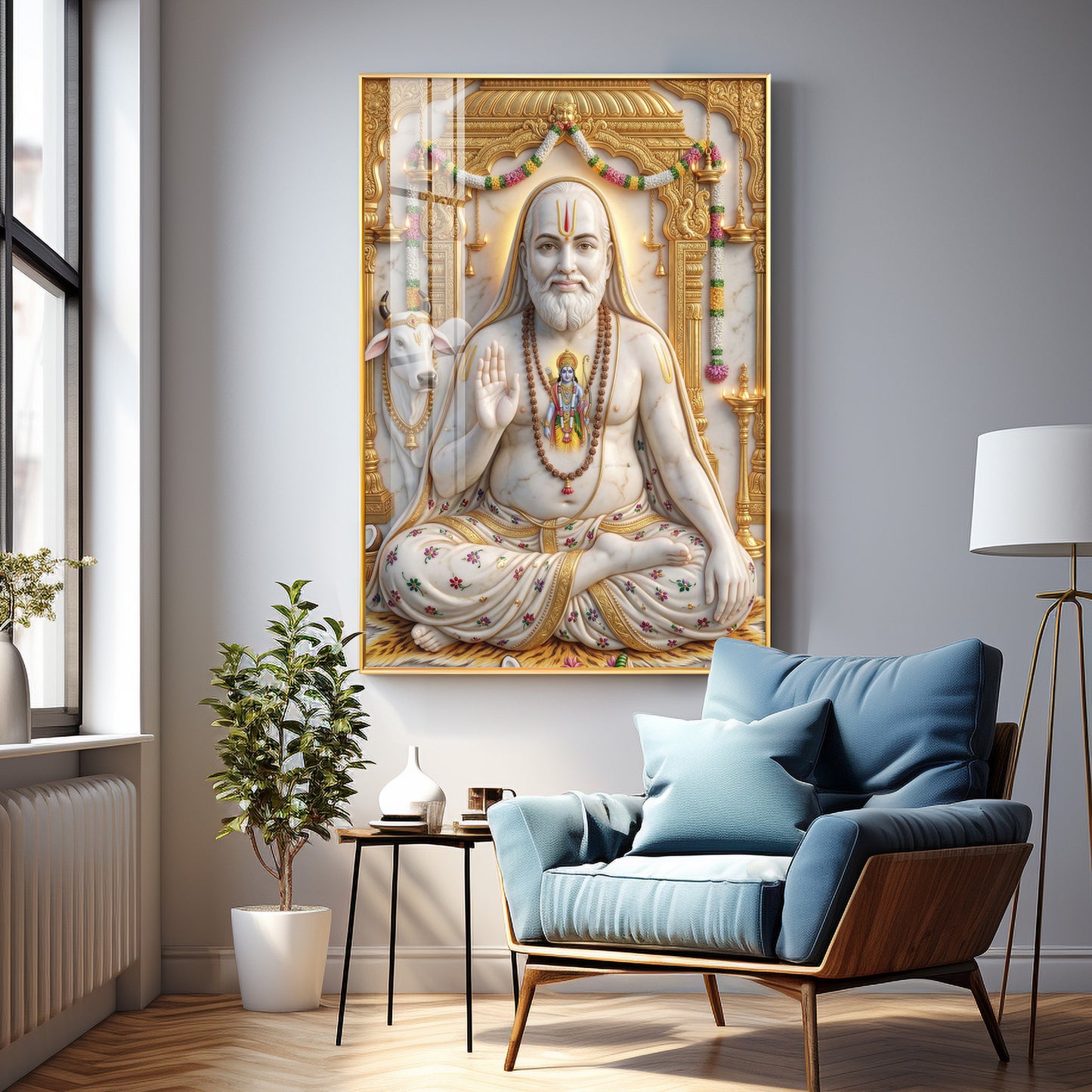 Sri Guru Raghavendra Swamy Premium Acrylic Vertical Wall Art
