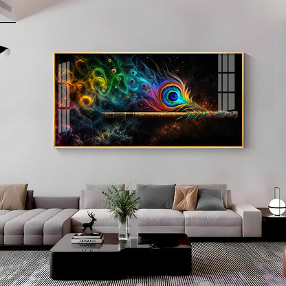 Divine Krishna Coverts Illumination Premium Acrylic Horizontal Wall Art