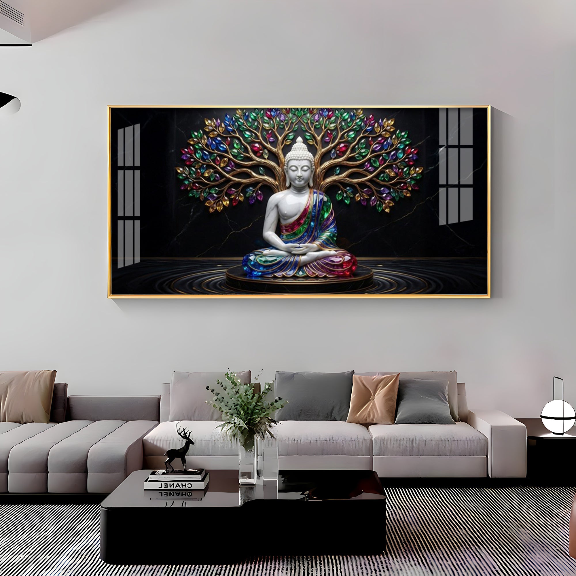 Enlightened Grove Tree Buddha Premium Acrylic Horizontal Wall Art