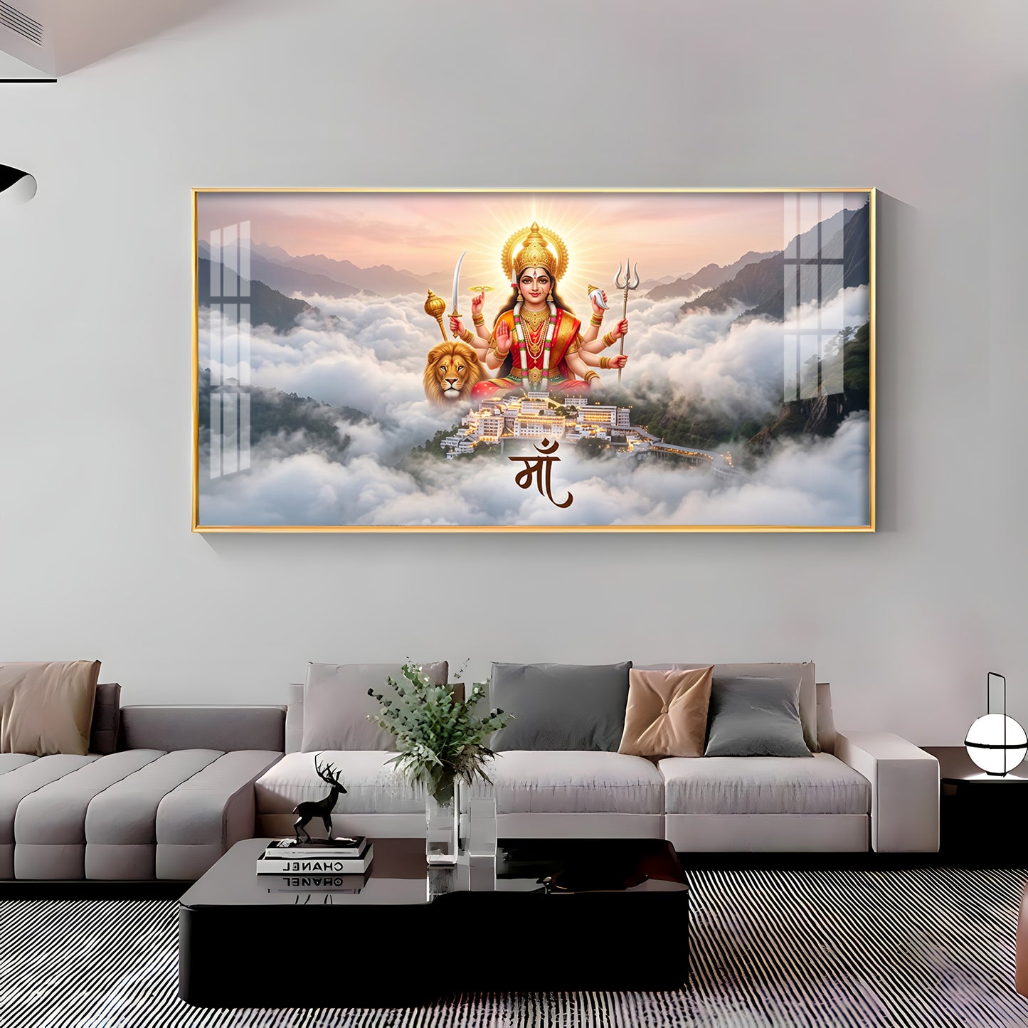 Goddess Vaishno Devi Temple Premium Acrylic Horizontal Wall Art