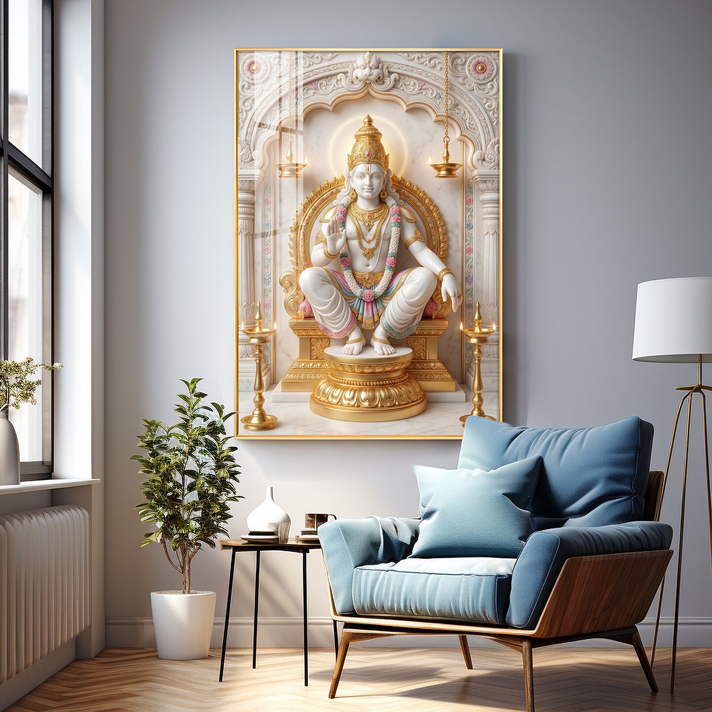 Ayyappa Swamy Premium Acrylic Vertical Wall Art