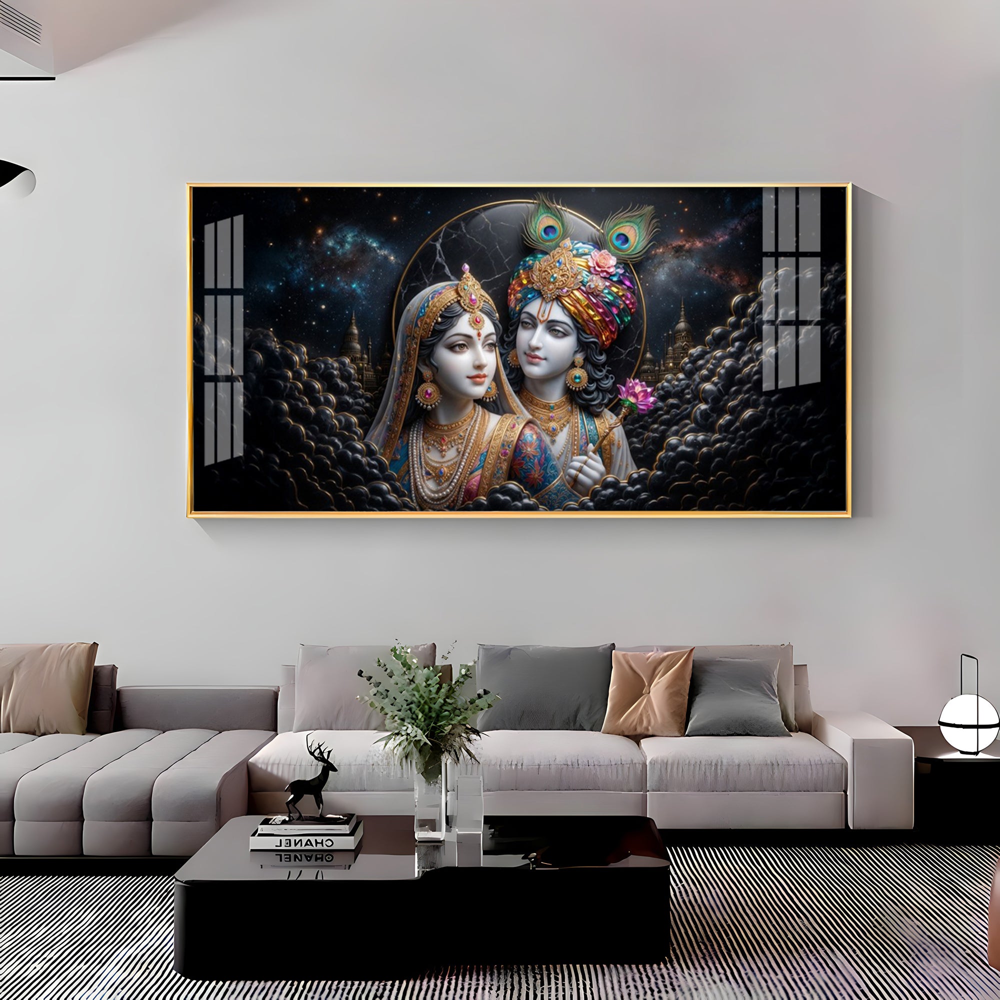 Radha Krishna Ji Premium Acrylic Horizontal Wall Art