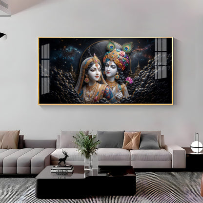 Radha Krishna Ji Premium Acrylic Horizontal Wall Art