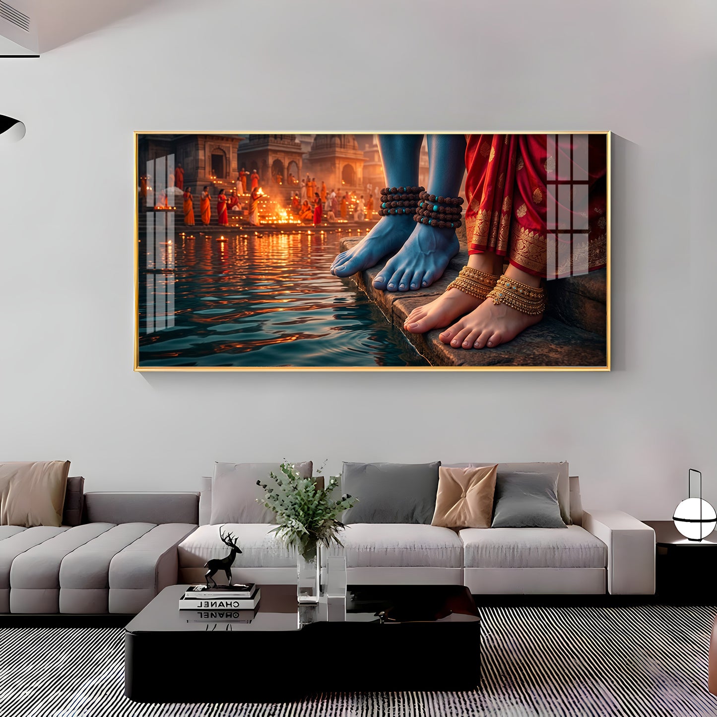 Feet Of Lord Shiva & Goddess Parvati Premium Acrylic Horizontal Wall Art