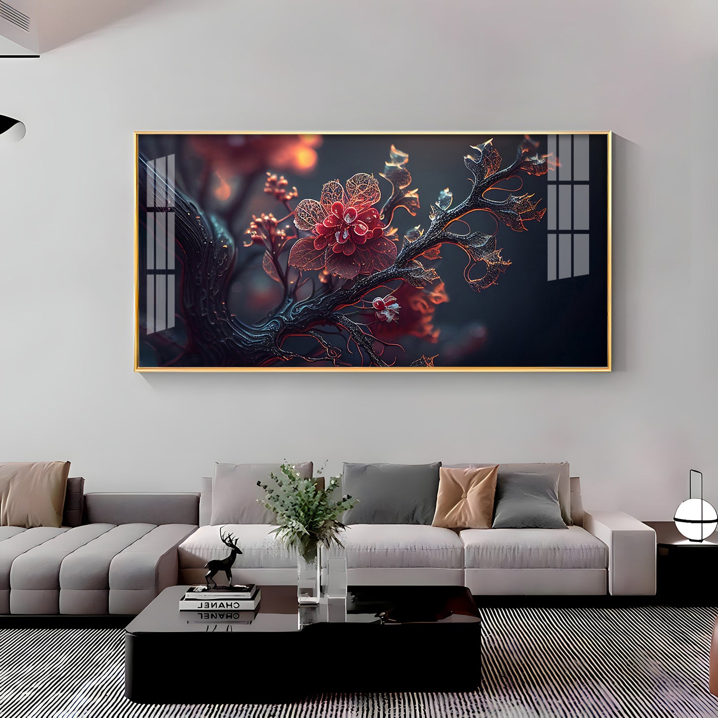 Binary Blossoms Premium Acrylic Horizontal Wall Art