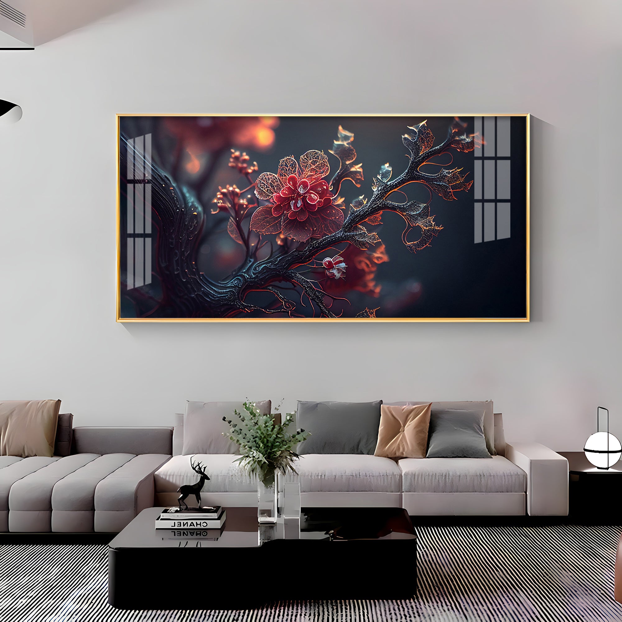 Binary Blossoms Premium Acrylic Horizontal Wall Art