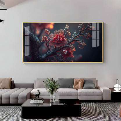 Binary Blossoms Premium Acrylic Horizontal Wall Art