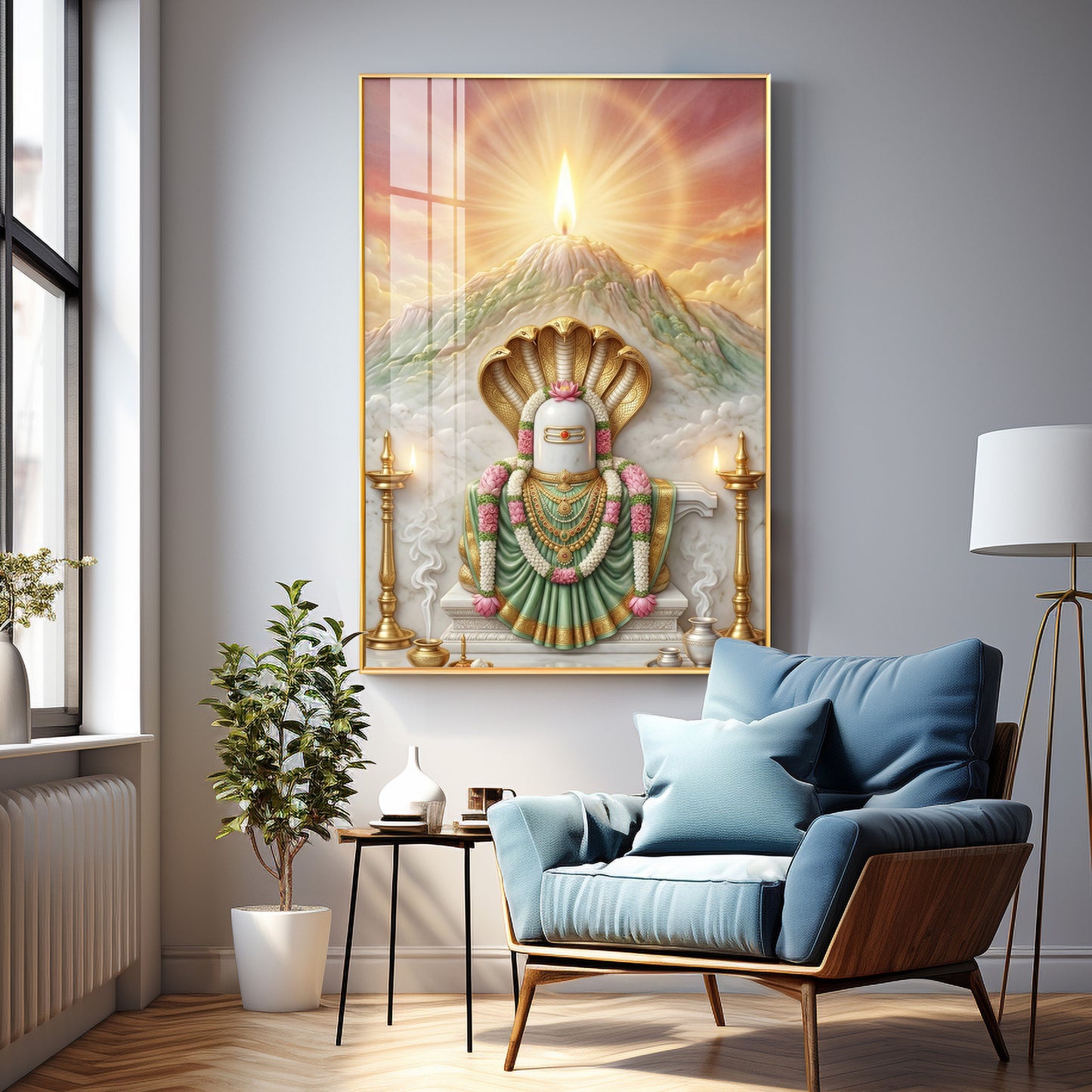 Bhagwan Shiva Lingam Premium Acrylic Vertical Wall Art