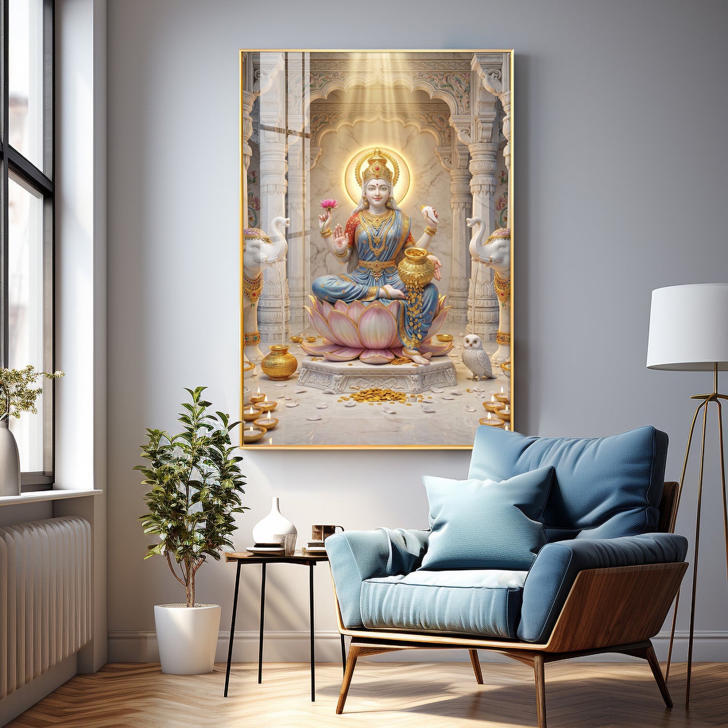 Mata Laxmi Premium Acrylic Vertical Wall Art