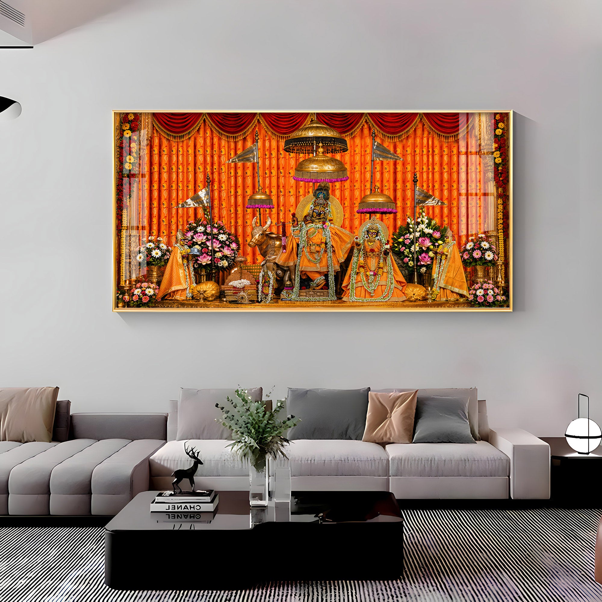 Lord Govind Dev Ji & Radha Rani Premium Acrylic Horizontal Wall Art