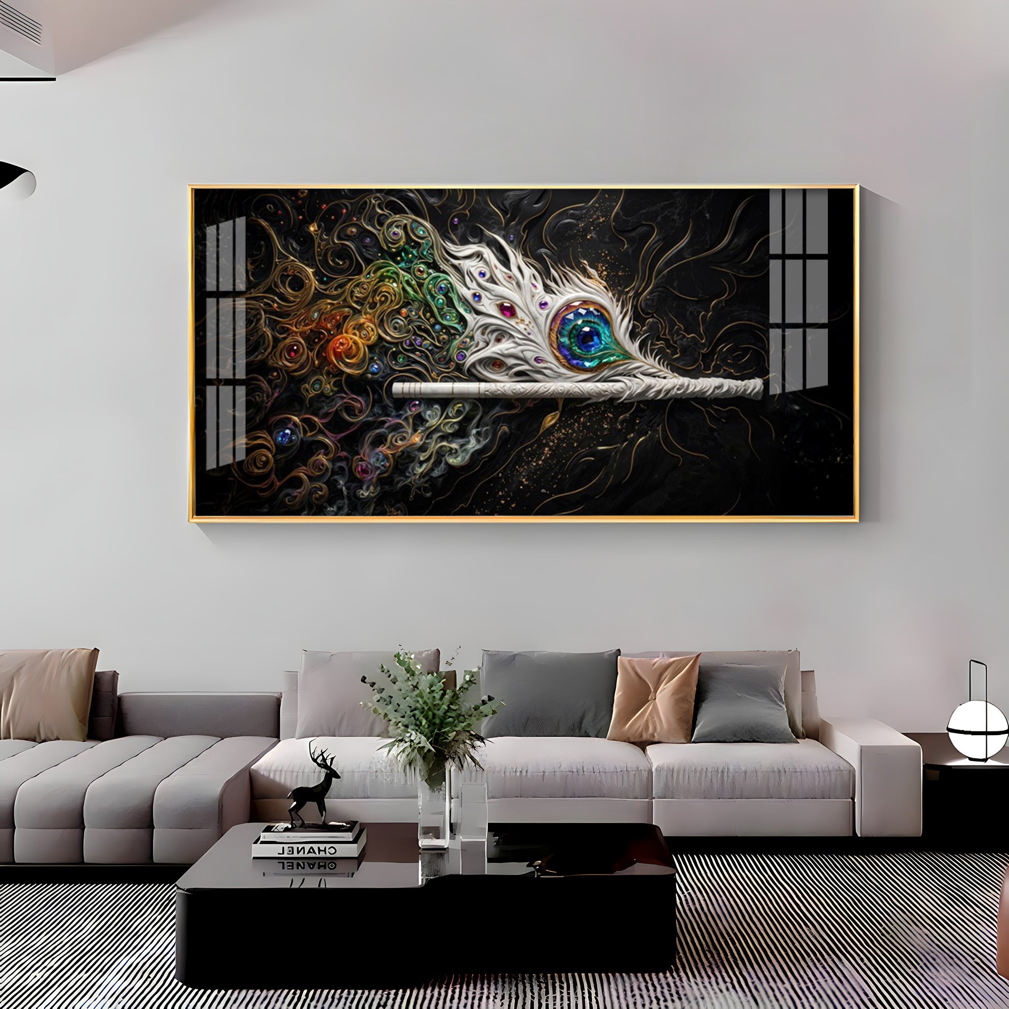 Colorful Breeze White Flute Premium Acrylic Horizontal Wall Art