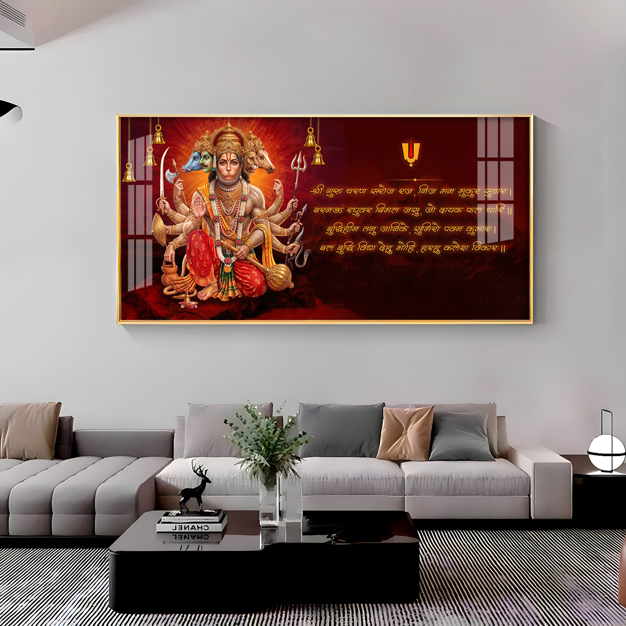 Panchmukhi Hanumanji Premium Acrylic Horizontal Wall Art