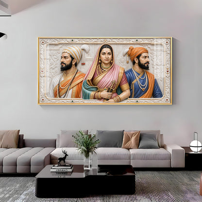 Chhatrapati Shivaji Maharaj With Sambhaji Maharaj Premium Acrylic Horizontal Wall Art