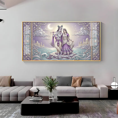Hindu God Radha Krishna Premium Acrylic Horizontal Wall Art