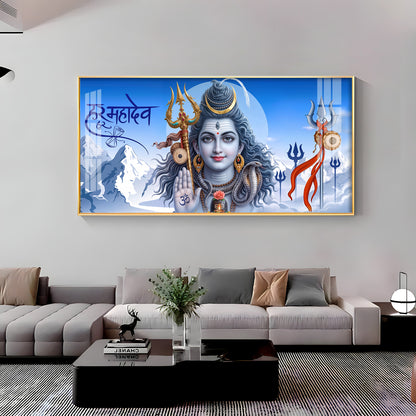 Om Namah Shivay Premium Acrylic Horizontal Wall Art