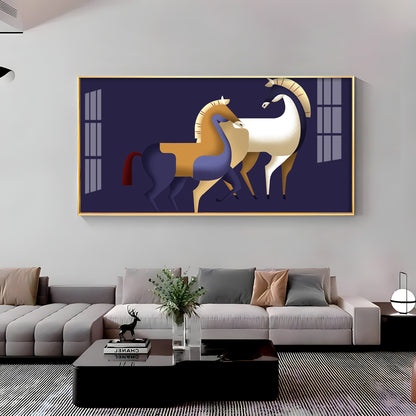 Two Stylized Horses Premium Acrylic Horizontal Wall Art