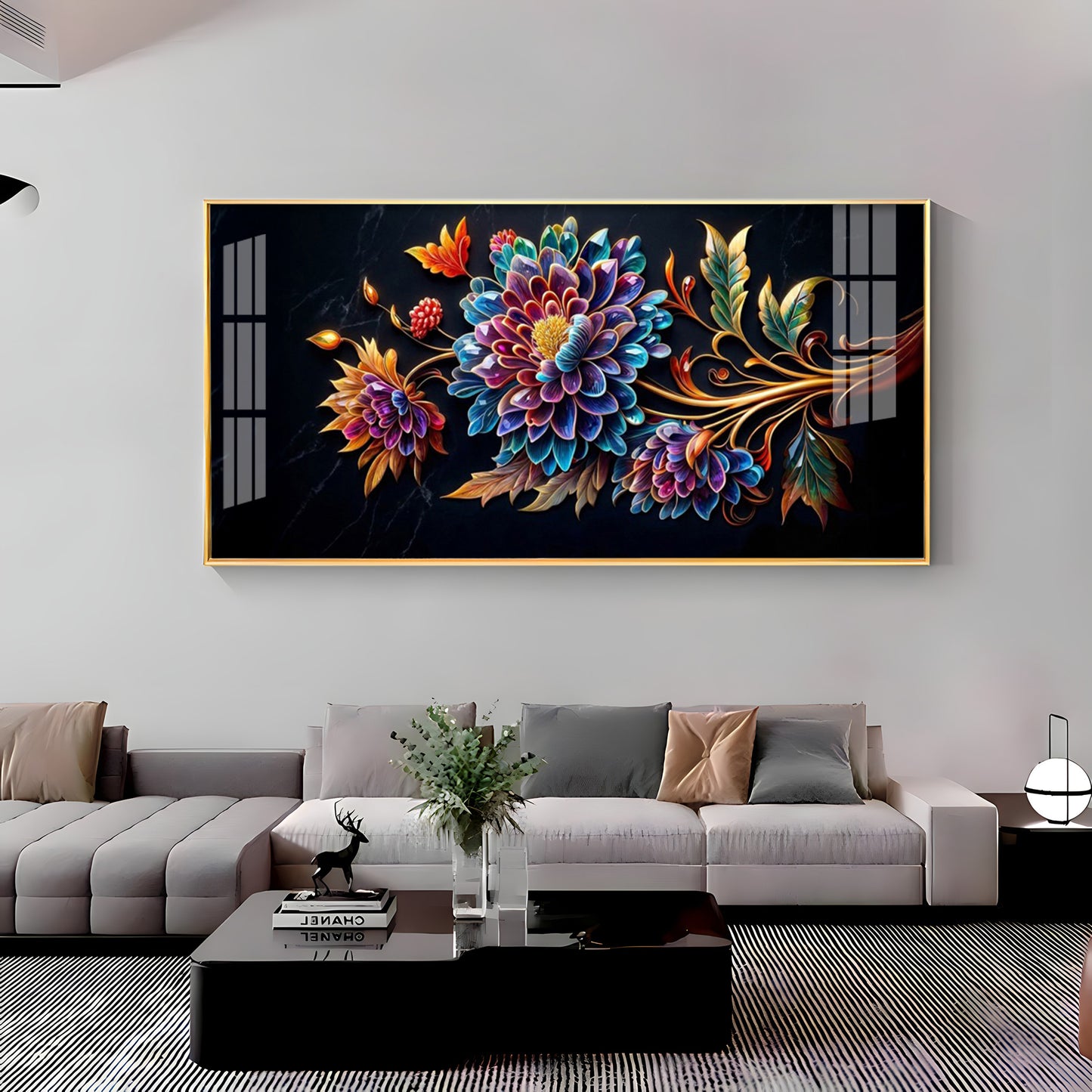 Colorful Floral Premium Acrylic Horizontal Wall Art