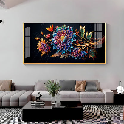Colorful Floral Premium Acrylic Horizontal Wall Art