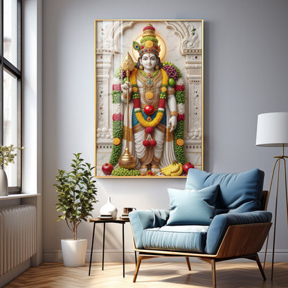 Deity Lord Murugan Premium Acrylic Vertical Wall Art