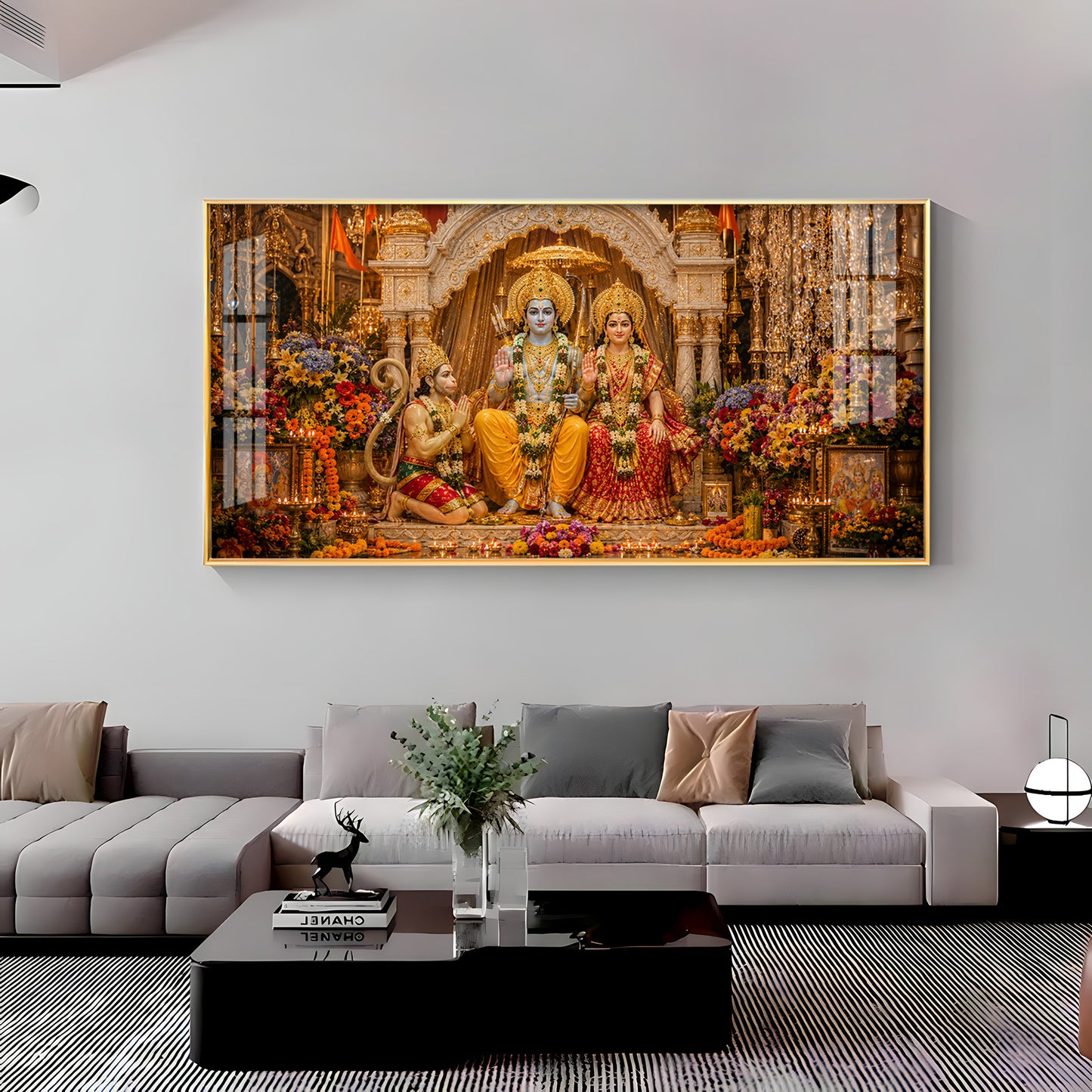 God Siya Ram With Sankatmochan Premium Acrylic Horizontal Wall Art