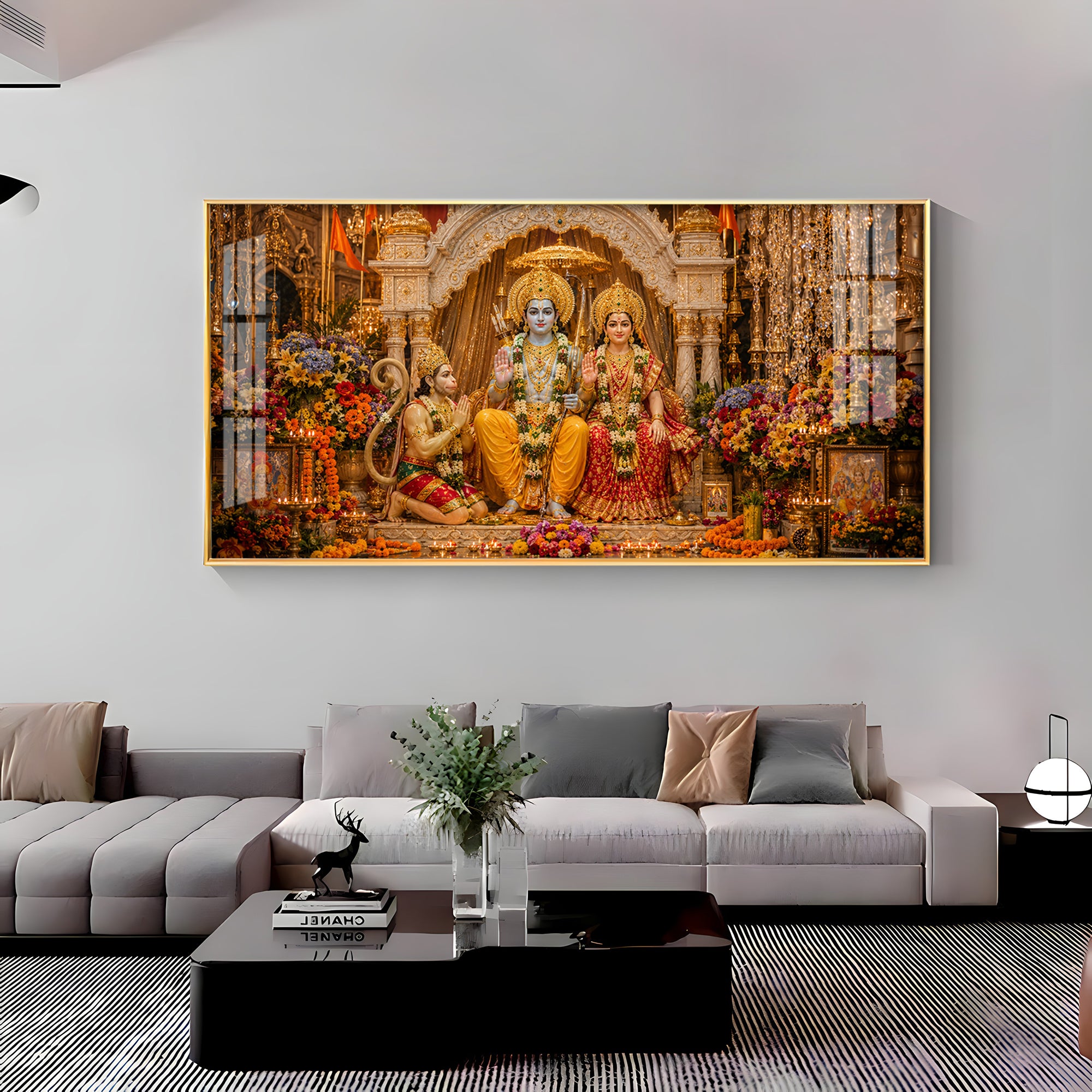 God Siya Ram With Sankatmochan Premium Acrylic Horizontal Wall Art
