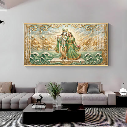 Divine Goddess Radha Krishna Premium Acrylic Horizontal Wall Art