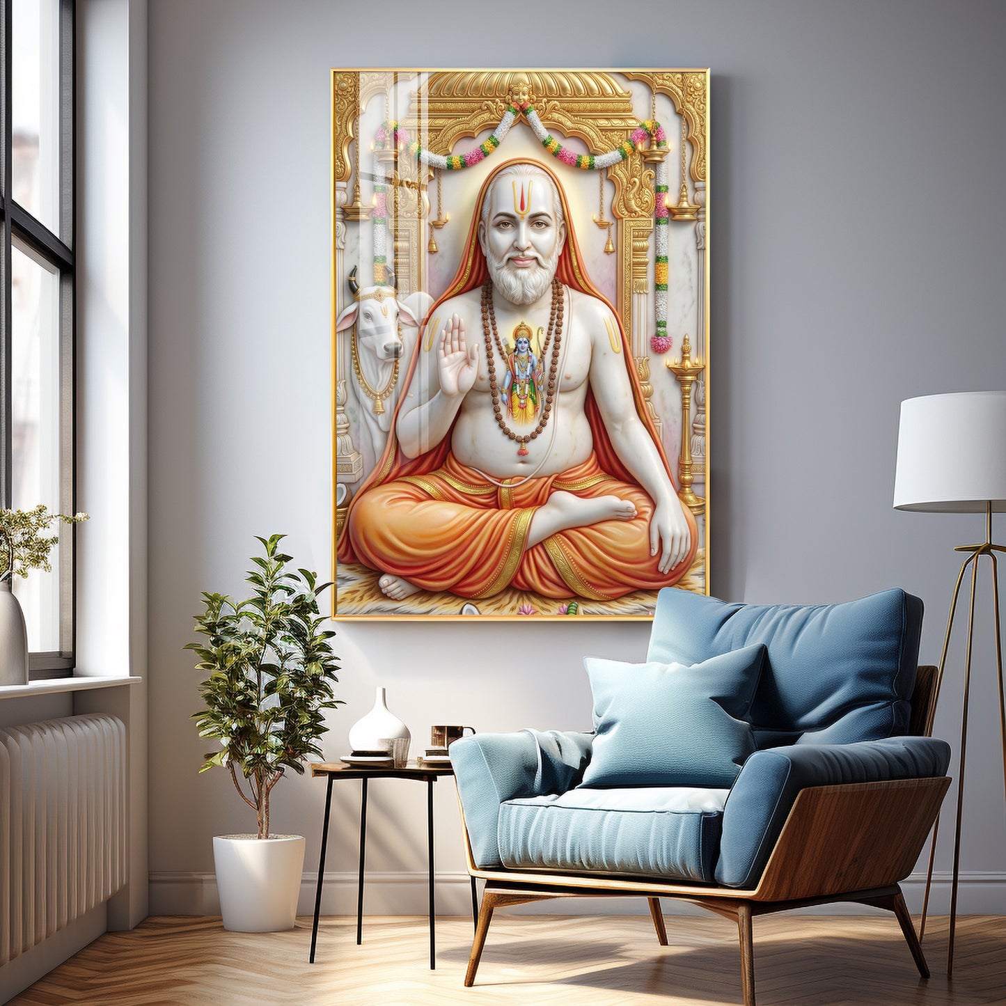 Guru Raghavendra Swamy Premium Acrylic Vertical Wall Art