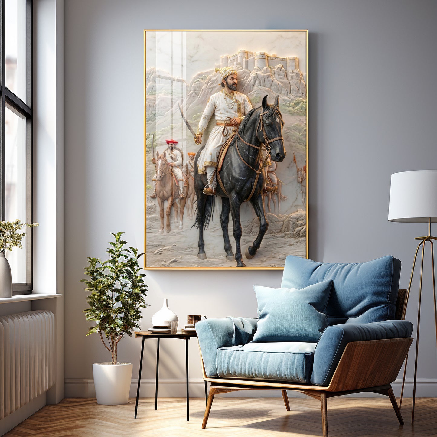 Warrior Chhatarapati Shivaji Maharaj Premium Acrylic Vertical Wall Art