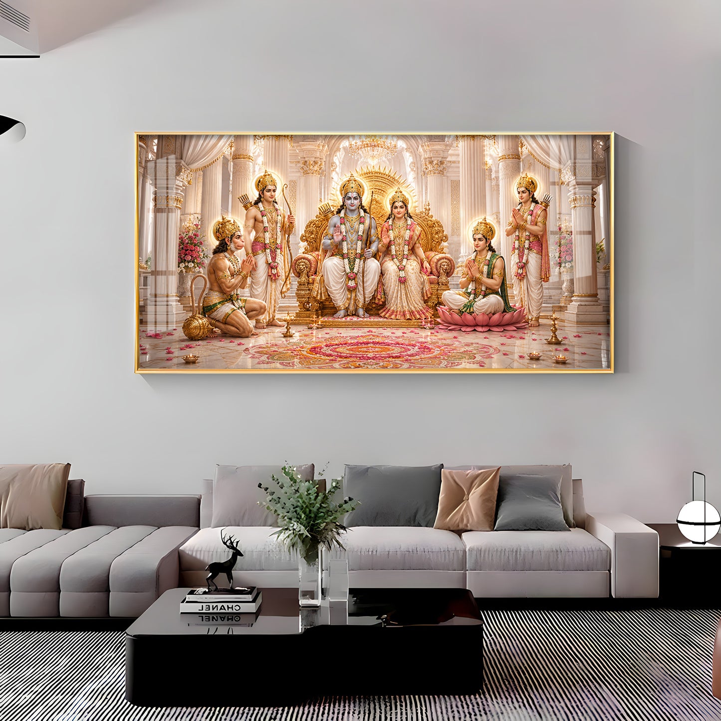 Lord Ram Darbar Premium Acrylic Horizontal Wall Art