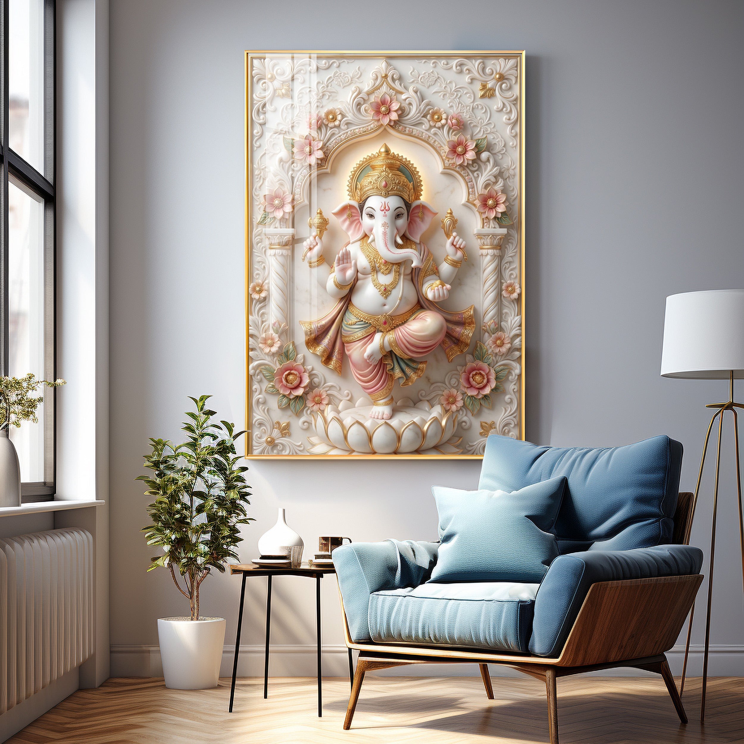 Bhagwan Ganesh ji Premium Acrylic Vertical Wall Art