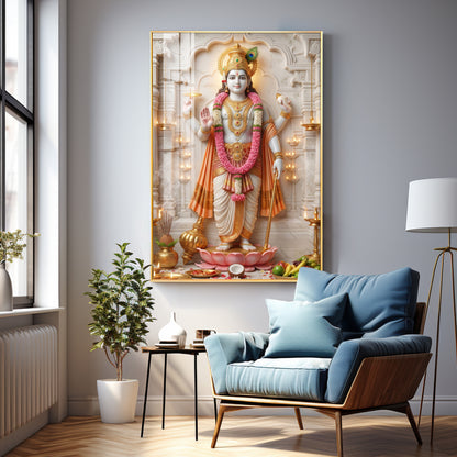 Vishnu Avatar Krishna Premium Acrylic Vertical Wall Art