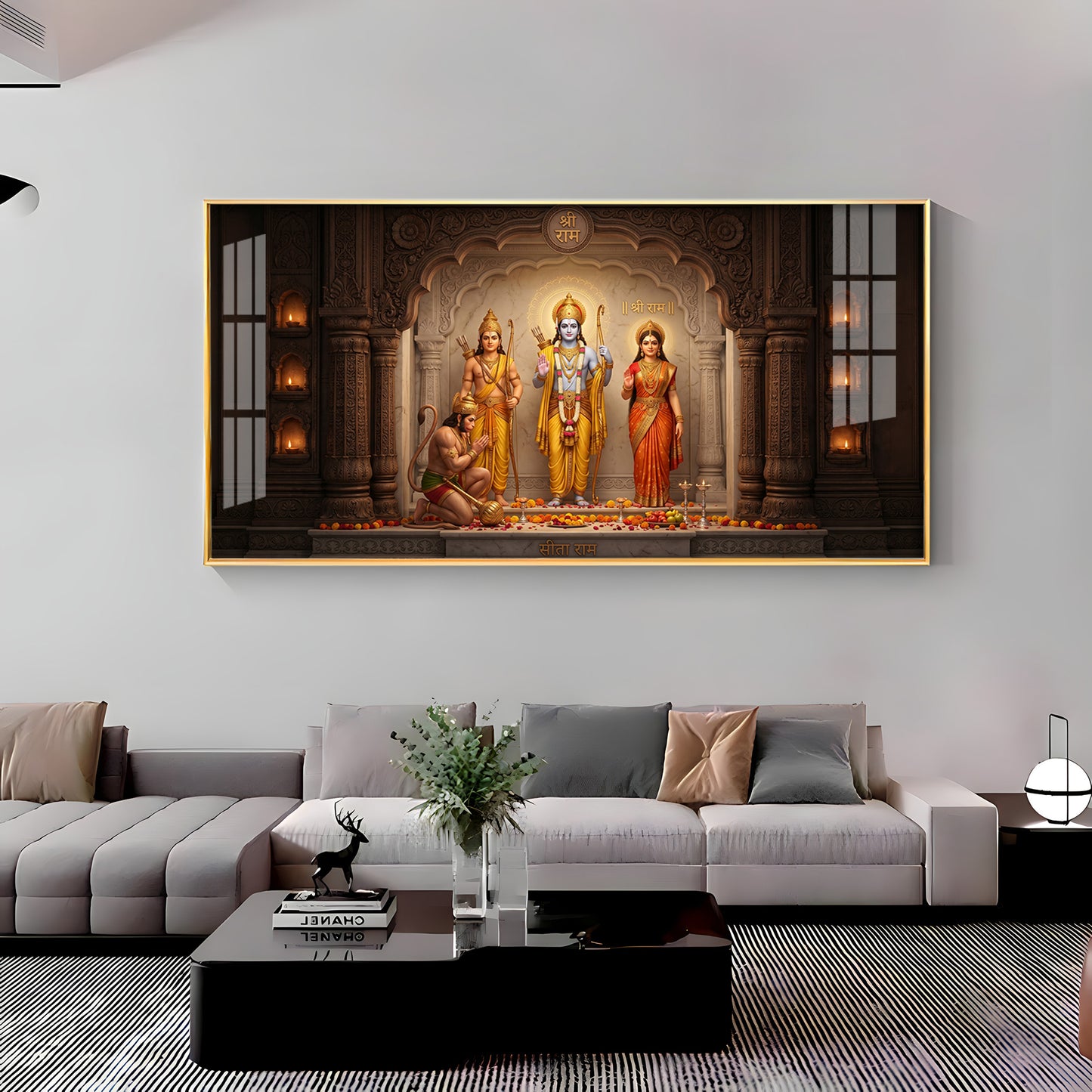 Lord Rama, Devi Sita, Lakshmana, Hanuman Ji Premium Acrylic Horizontal Wall Art
