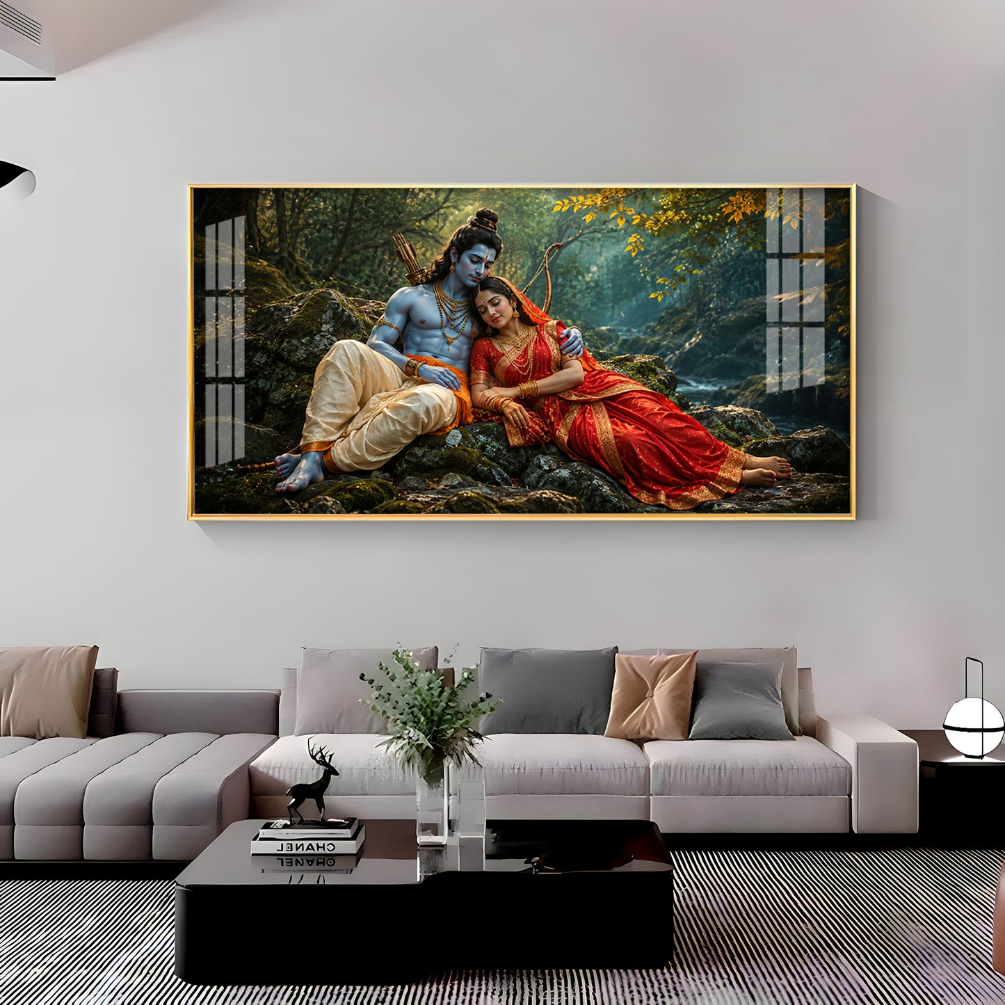 Lord Sita Ram Divine Love Premium Acrylic Horizontal Wall Art